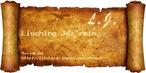 Lisching Jázmin névjegykártya